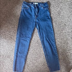 High rise cropped jeans